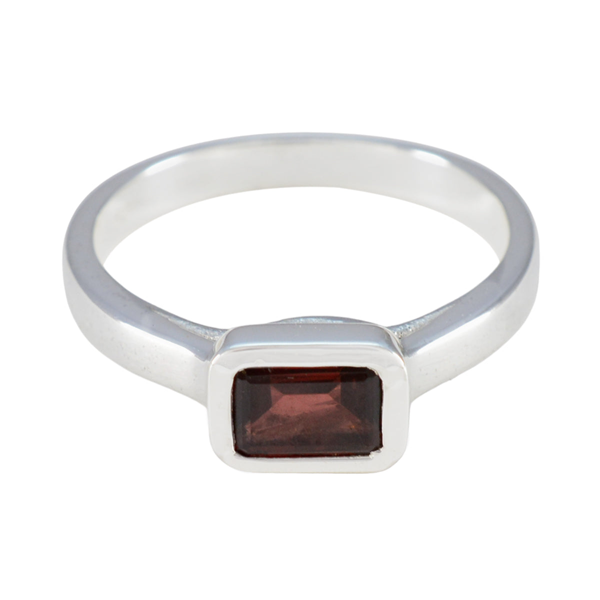 Garnet Solitaire French Sterling Silver Red Gems Featherlight Contemporary Ring Jewellery