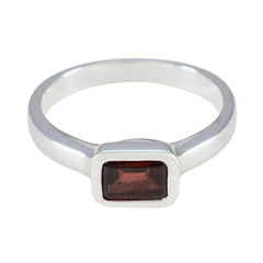Garnet Solitaire French Sterling Silver Red Gems Featherlight Contemporary Ring Jewellery