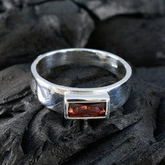 Garnet Solitaire Moroccan 925 Silver Red Gems Slim Artisan Ring Jewellery