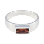 Garnet Solitaire Moroccan 925 Silver Red Gems Slim Artisan Ring Jewellery