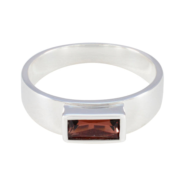 Garnet Solitaire Moroccan 925 Silver Red Gems Slim Artisan Ring Jewellery