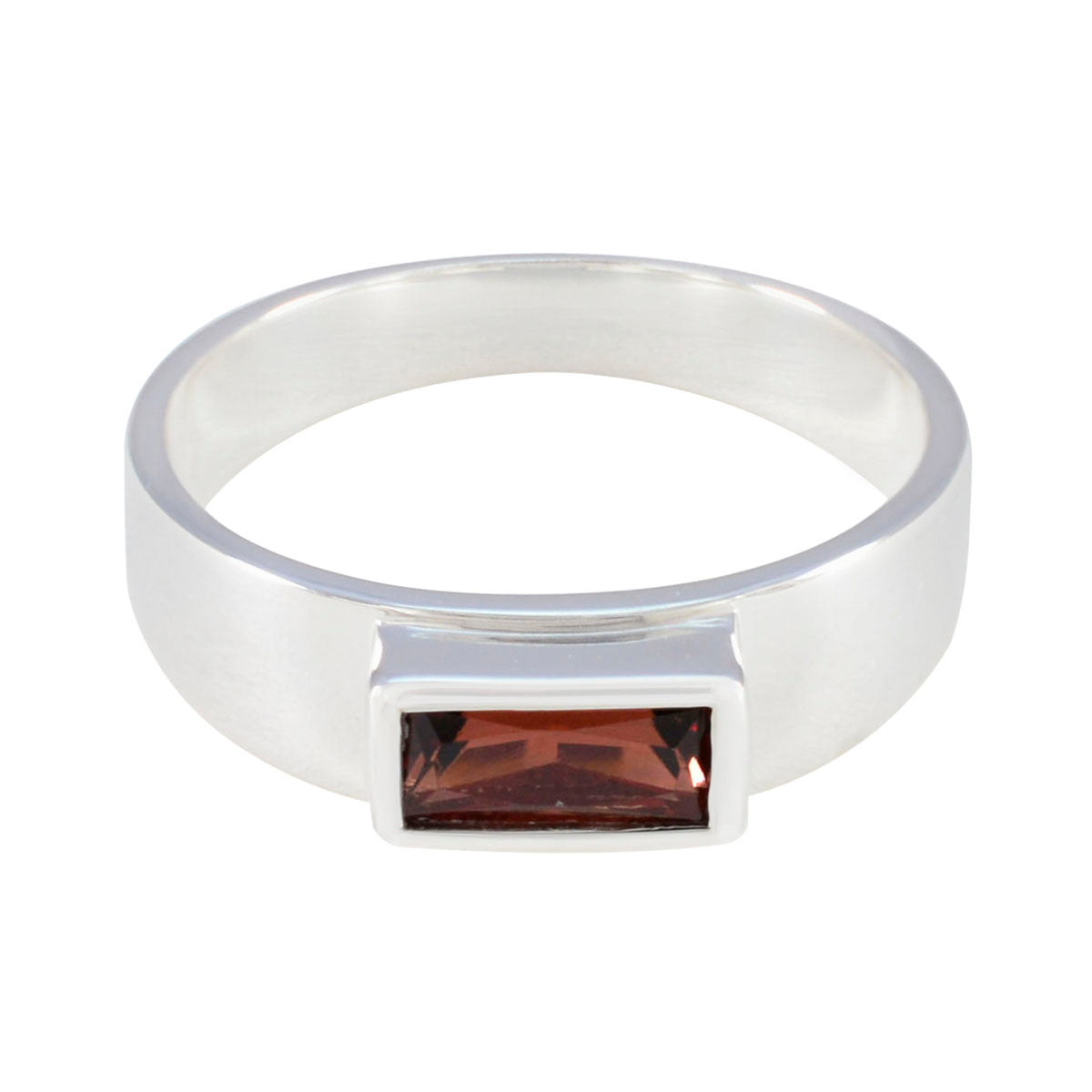 Garnet Solitaire Moroccan 925 Silver Red Gems Slim Artisan Ring Jewellery