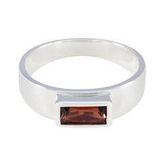 Garnet Solitaire Moroccan 925 Silver Red Gems Slim Artisan Ring Jewellery