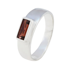 Garnet Solitaire Moroccan 925 Silver Red Gems Slim Artisan Ring Jewellery