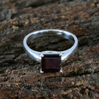 Garnet Solitaire Egyptian Silver Red Gems Featherlight Boho Ring Jewellery
