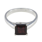 Garnet Solitaire Egyptian Silver Red Gems Featherlight Boho Ring Jewellery
