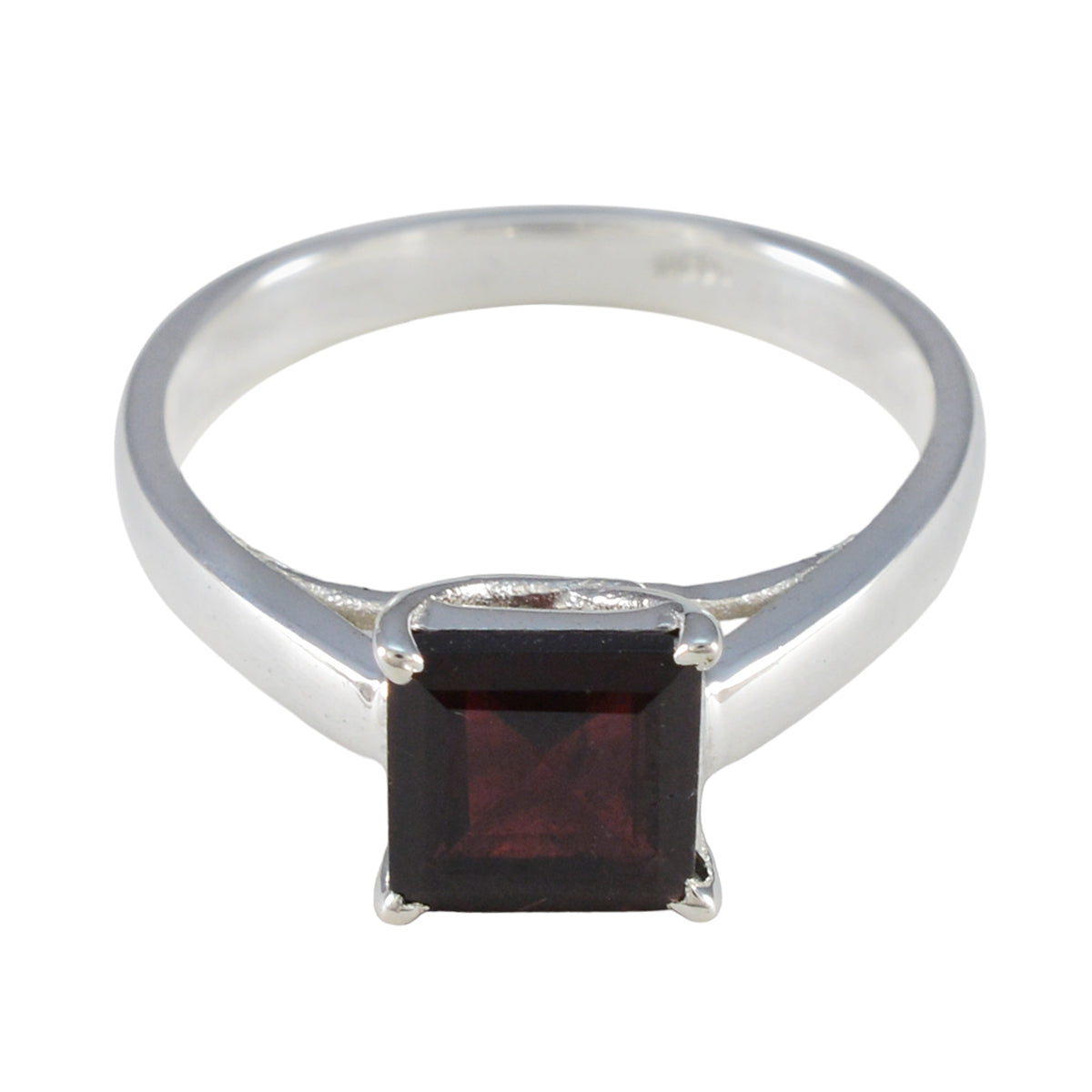 Garnet Solitaire Egyptian Silver Red Gems Featherlight Boho Ring Jewellery