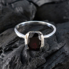 Garnet Solitaire American Silver Red Gemstones Whisper thin Graceful Ring Jewelry