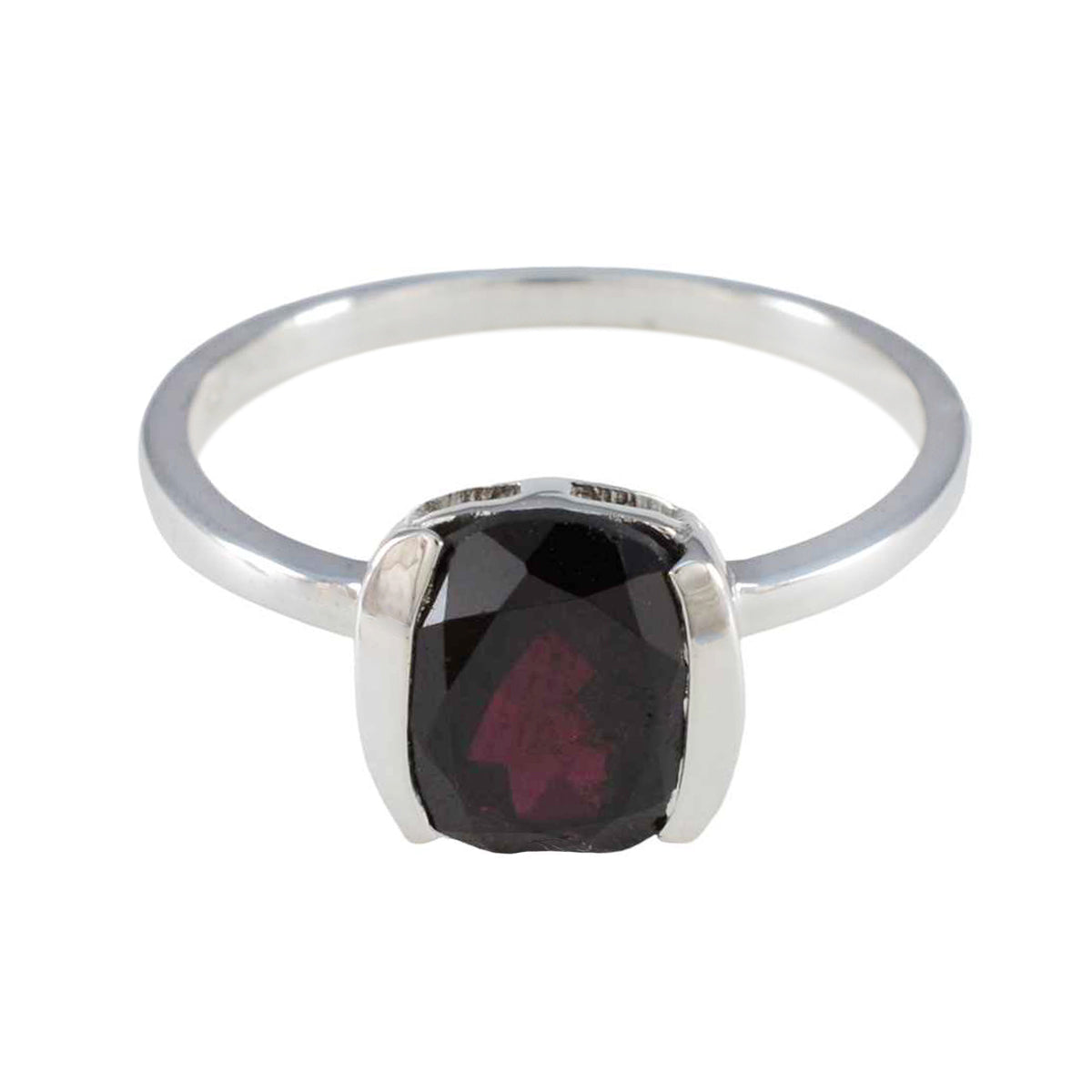 Garnet Solitaire American Silver Red Gemstones Whisper thin Graceful Ring Jewelry Главное изображение товара