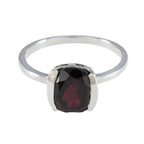 Garnet Solitaire American Silver Red Gemstones Whisper thin Graceful Ring Jewelry