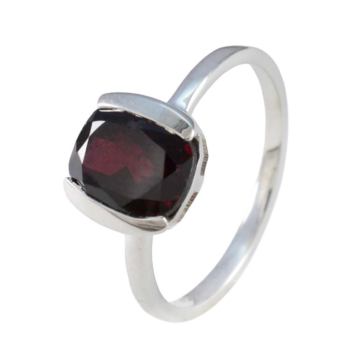 Garnet Solitaire American Silver Red Gemstones Whisper-thin Graceful Ring Jewelry Второстепенное изображение товара