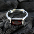 Garnet Solitaire Japanese 925 Silver Red Gemstone Whisper thin Luxurious Ring Jewelry