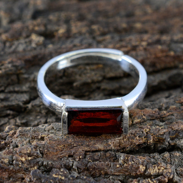 Garnet Solitaire Japanese 925 Silver Red Gemstone Whisper thin Luxurious Ring Jewelry