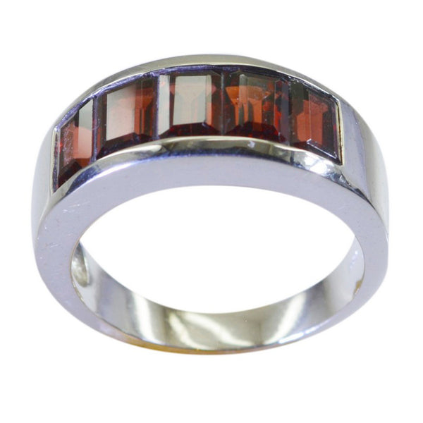 Garnet Penta French 92.5 Silver Red Gems Mid weight Contemporary Ring Jewelry