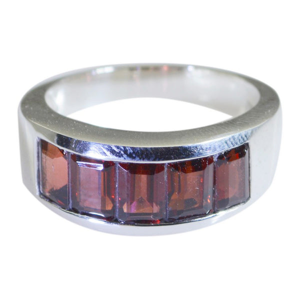 Garnet Penta French 92.5 Silver Red Gems Mid weight Contemporary Ring Jewelry