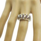 Garnet Penta Indian 925 Sterling Silver Red Gemstone Slim Boho Ring Jewelry