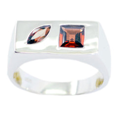Garnet Toi et Moi African Sterling Silver Red Gemstones Tiny Modern Ring Jewellery