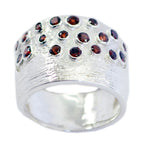 Garnet multiple Indian Sterling Silver Red Gemstone Essential  Armor Ring Jewellery