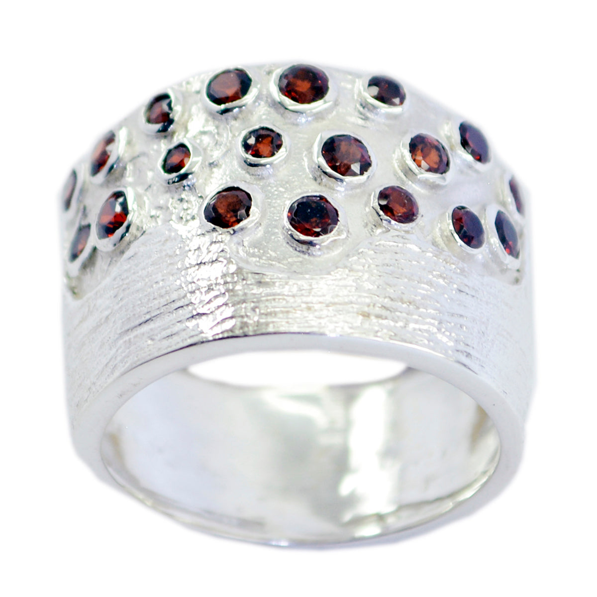 Garnet multiple Indian Sterling Silver Red Gemstone Essential  Armor Ring Jewellery