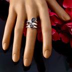 Garnet Trilogy African 925 Sterling Silver Red Gems Eye catching Armor Ring Jewelry