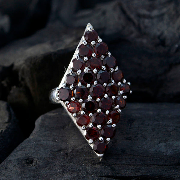 Garnet multiple Indian Sterling Silver Red Gemstone Classic Signet Ring Jewellery