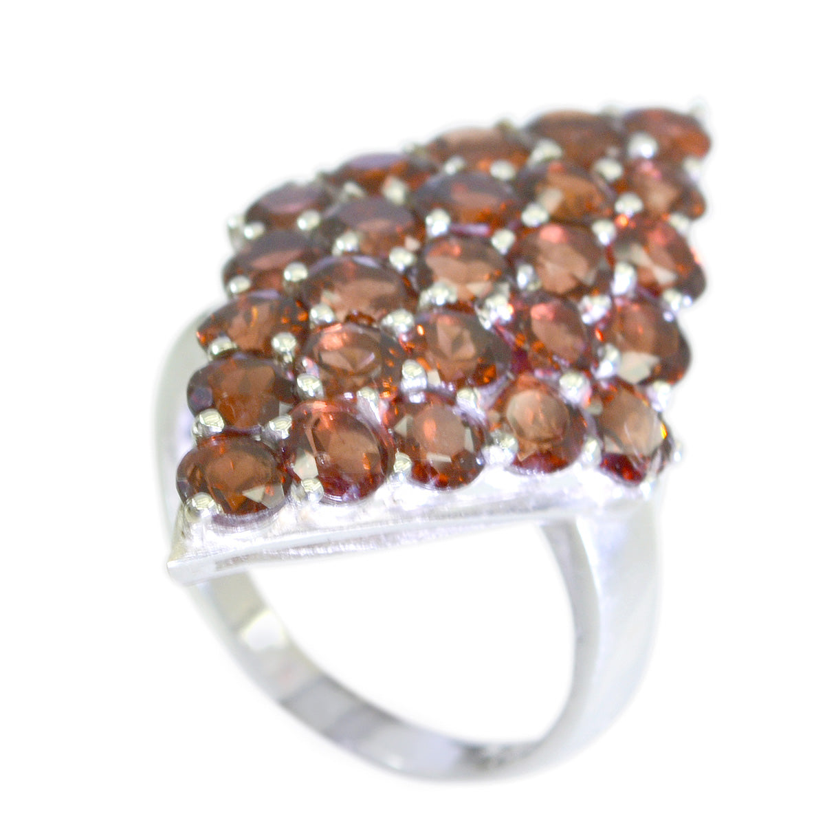 Garnet multiple Indian Sterling Silver Red Gemstone Classic Signet Ring Jewellery