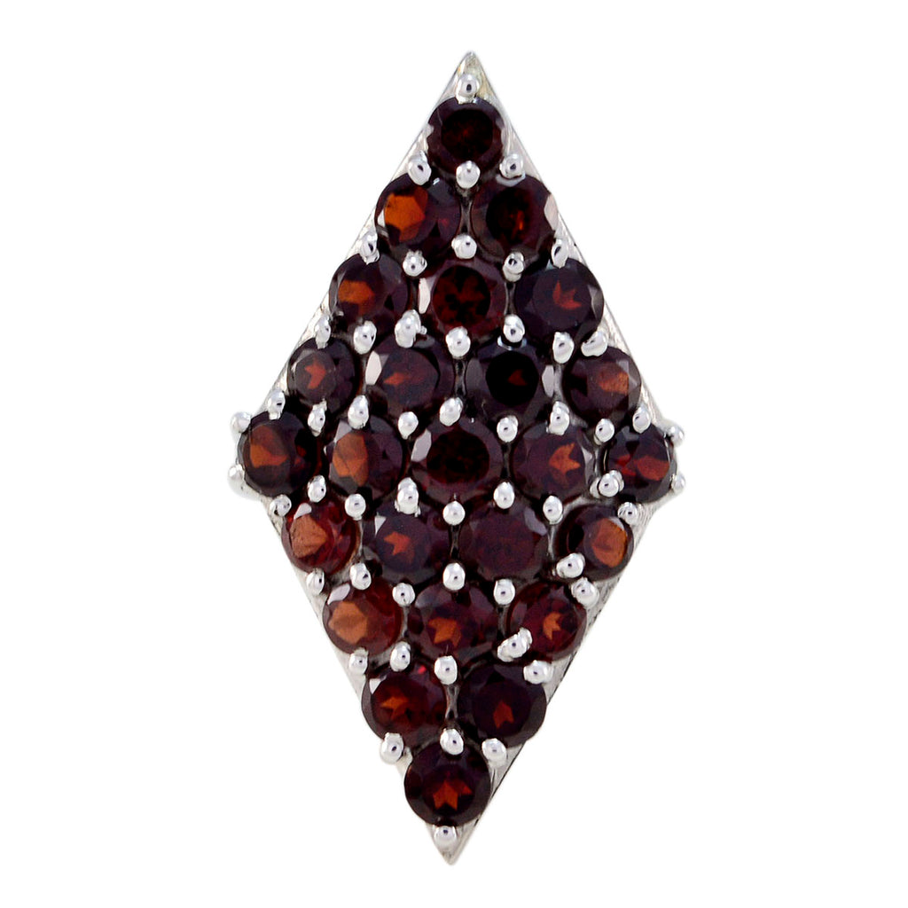 Garnet multiple Indian Sterling Silver Red Gemstone Classic Signet Ring Jewellery