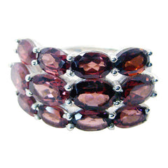 Garnet multiple French Sterling Silver Red Gems Minimal Artisan Ring Jewelry