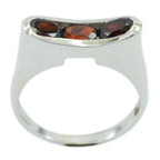Garnet Trilogy German 925 Silver Red Gemstone Tiny Luxurious Ring Jewelry