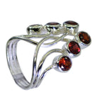 Garnet Hexa Egyptian 92.5 Silver Red Gems Essential  Contemporary Ring Jewelry