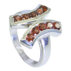 Garnet deka Egyptian Sterling Silver Red Gemstone Eye catching Contemporary Ring Jewellery