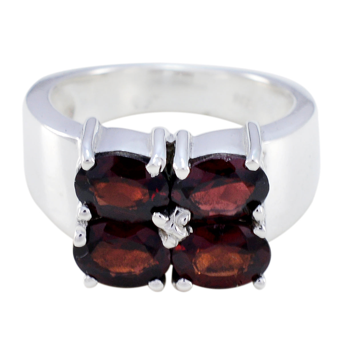 Garnet quarter German 92.5 Silver Red Gems Essential  Trendy Ring Jewellery メイン画像