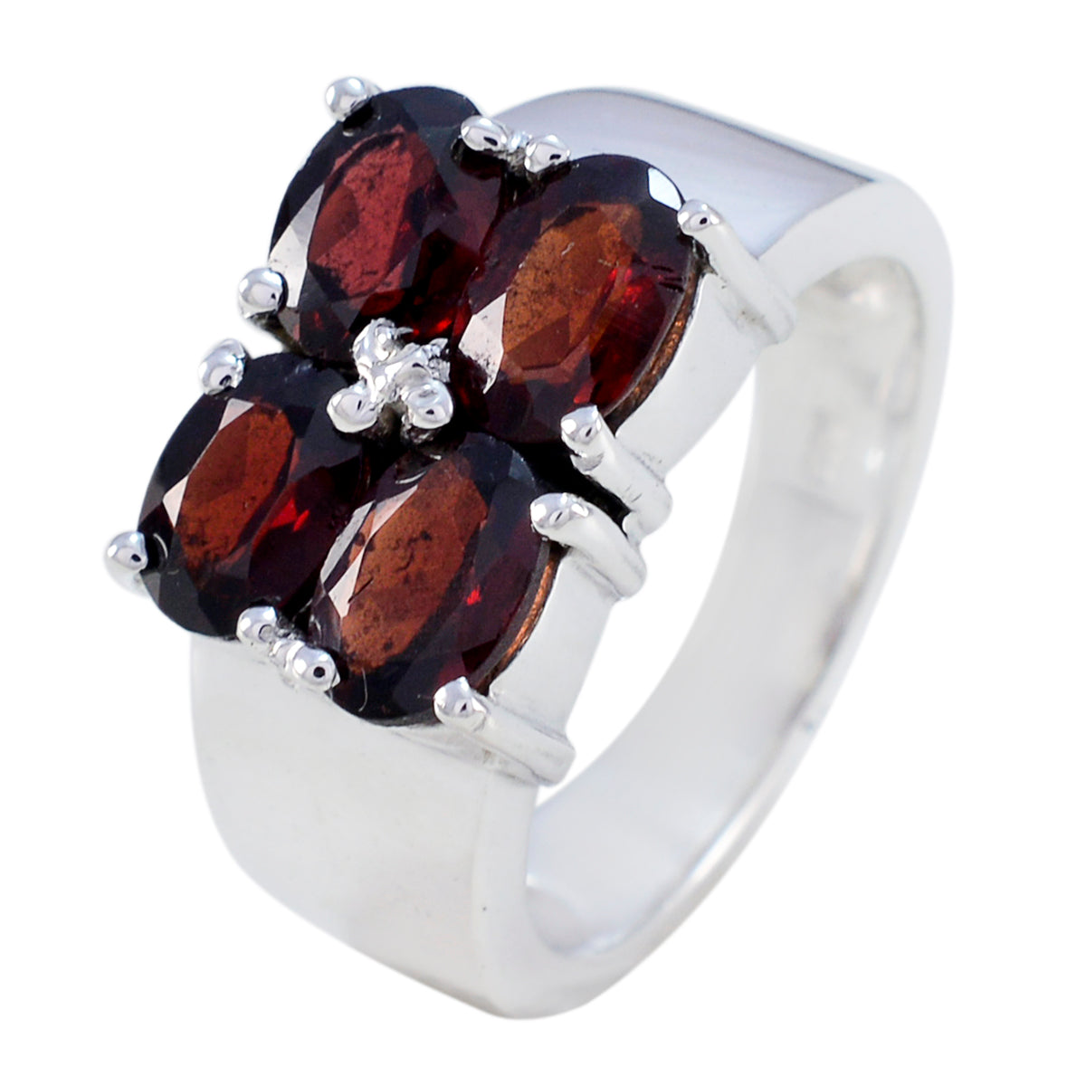 Garnet quarter German 92.5 Silver Red Gems Essential  Trendy Ring Jewellery