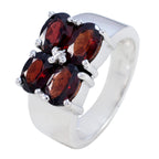 Garnet quarter German 92.5 Silver Red Gems Essential  Trendy Ring Jewellery