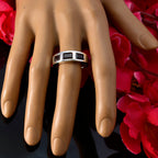 Garnet Trilogy African 925 Silver Red Gemstone Mid weight Modern Band Jewellery