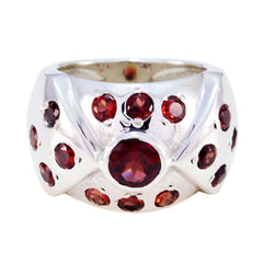 Garnet multiple German 925 Silver Red Gems Chunky Ethnic Ring Jewelry