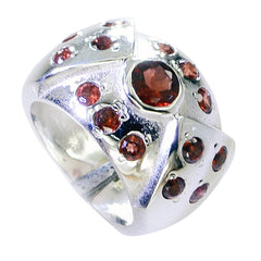 Garnet multiple German 925 Silver Red Gems Chunky Ethnic Ring Jewelry