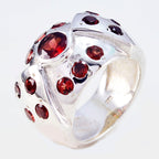 Garnet multiple German 925 Silver Red Gems Chunky Ethnic Ring Jewelry