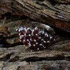 Garnet multiple Indian 925 Sterling Silver Red Gemstones Minimal Glamorous Ring Jewelry