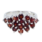 Garnet multiple Indian 925 Sterling Silver Red Gemstones Minimal Glamorous Ring Jewelry