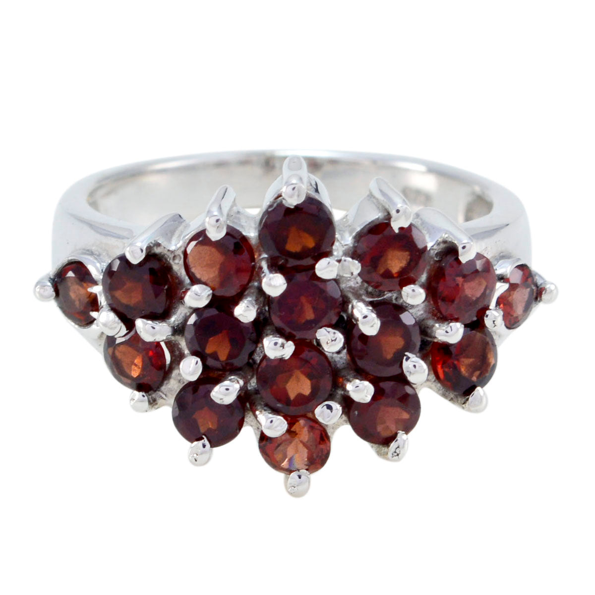 Garnet multiple Indian 925 Sterling Silver Red Gemstones Minimal Glamorous Ring Jewelry