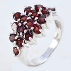 Garnet multiple Indian 925 Sterling Silver Red Gemstones Minimal Glamorous Ring Jewelry