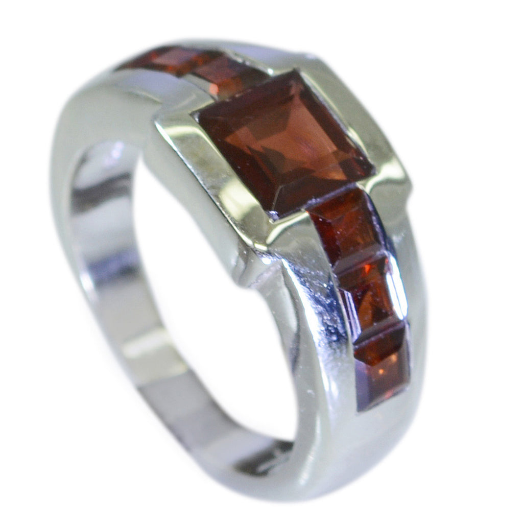Garnet Hepta African Silver Red Gems Eye catching Abstract Ring Jewellery