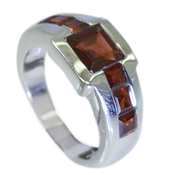 Garnet Hepta African Silver Red Gems Eye catching Abstract Ring Jewellery