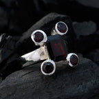 Garnet Penta Moroccan 925 Silver Red Gemstones Versatile Modern Ring Jewellery