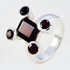 Garnet Penta Moroccan 925 Silver Red Gemstones Versatile Modern Ring Jewellery