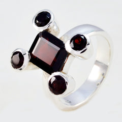 Garnet Penta Moroccan 925 Silver Red Gemstones Versatile Modern Ring Jewellery