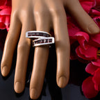 Garnet multiple Italian 925 Sterling Silver Red Gemstone Statement Artisan Ring Jewellery