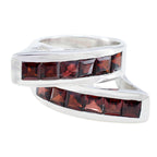 Garnet multiple Italian 925 Sterling Silver Red Gemstone Statement Artisan Ring Jewellery