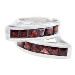 Garnet multiple Italian 925 Sterling Silver Red Gemstone Statement Artisan Ring Jewellery